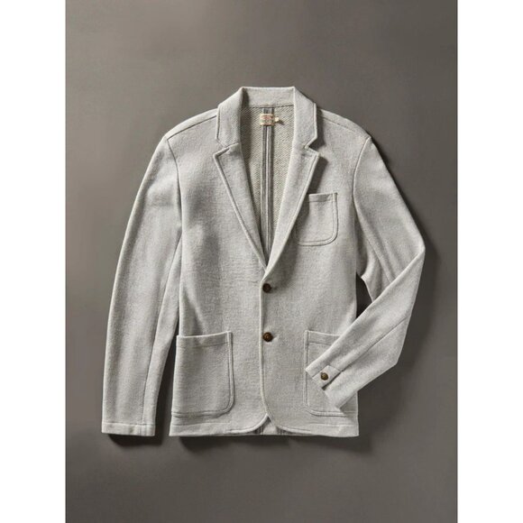 Faherty Heather Grey Inlet Knit Blazer Size Medium 41456 - Picture 2 of 12